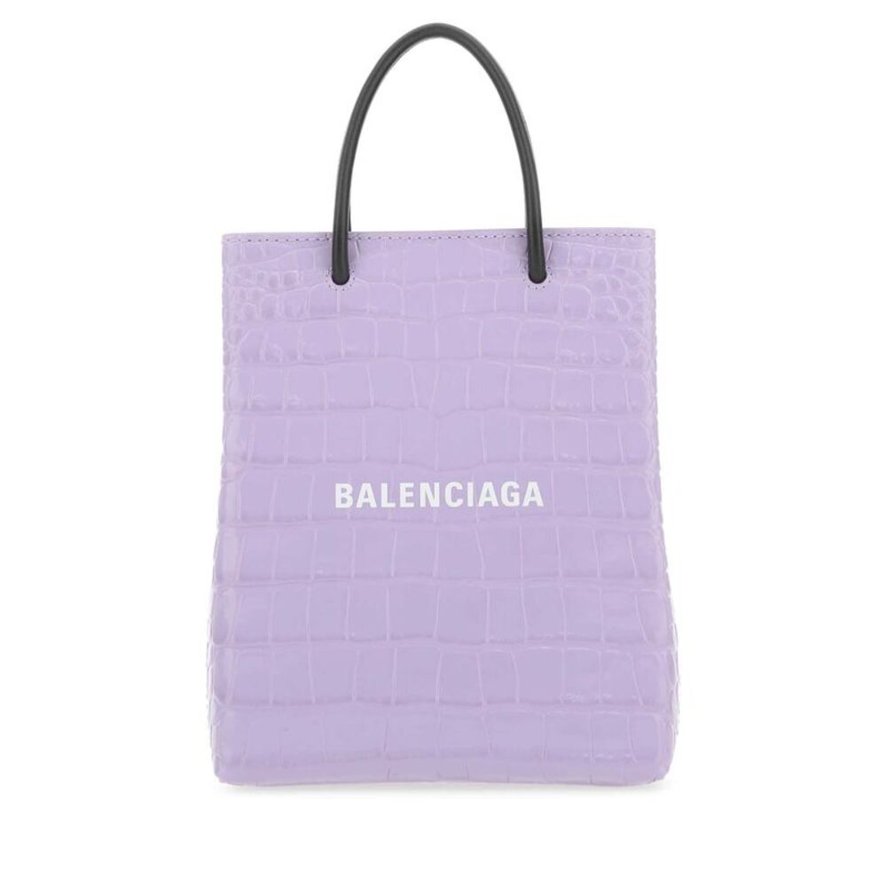 Balenciaga Women Lilac Leather Handbag